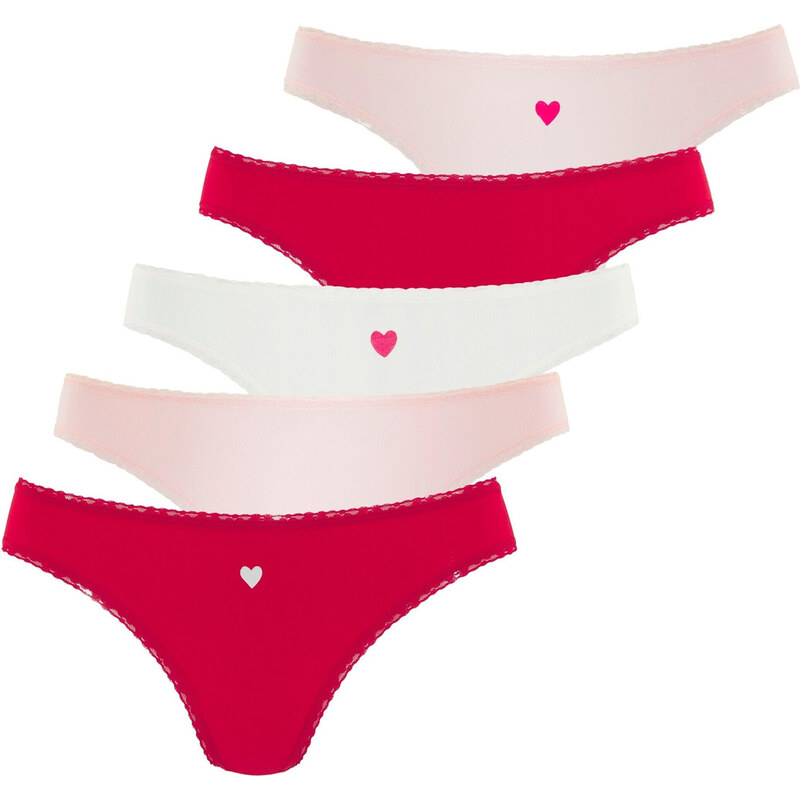 LASCANA Tanga růžová / červená / bílá 105472577