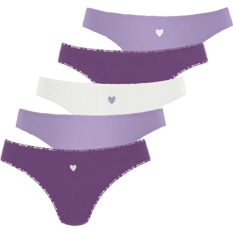 LASCANA Tanga fialová / šeříková / bílá 105472586