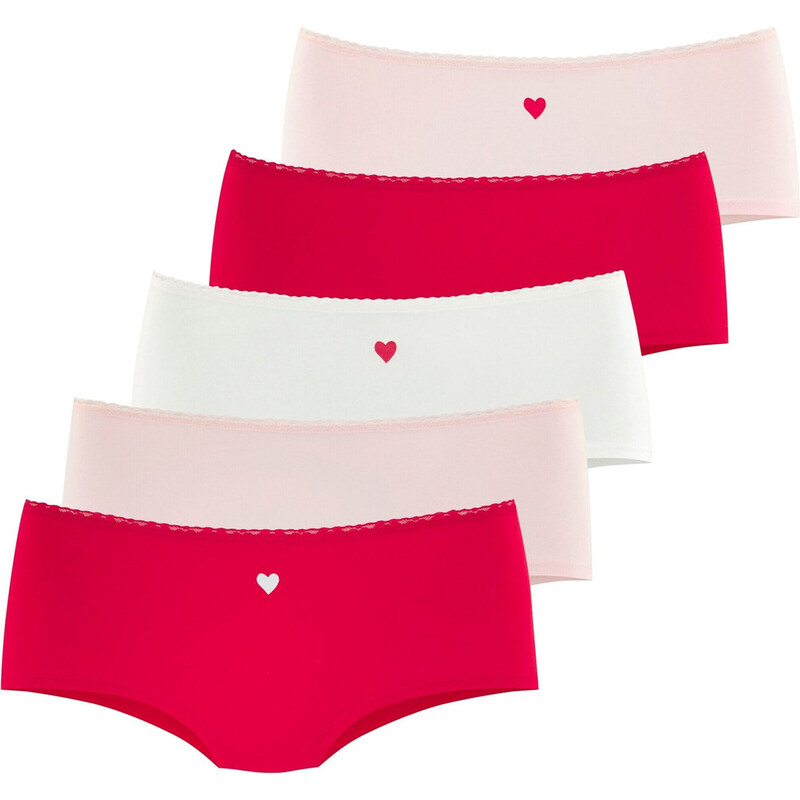 LASCANA Kalhotky pink / červená / offwhite