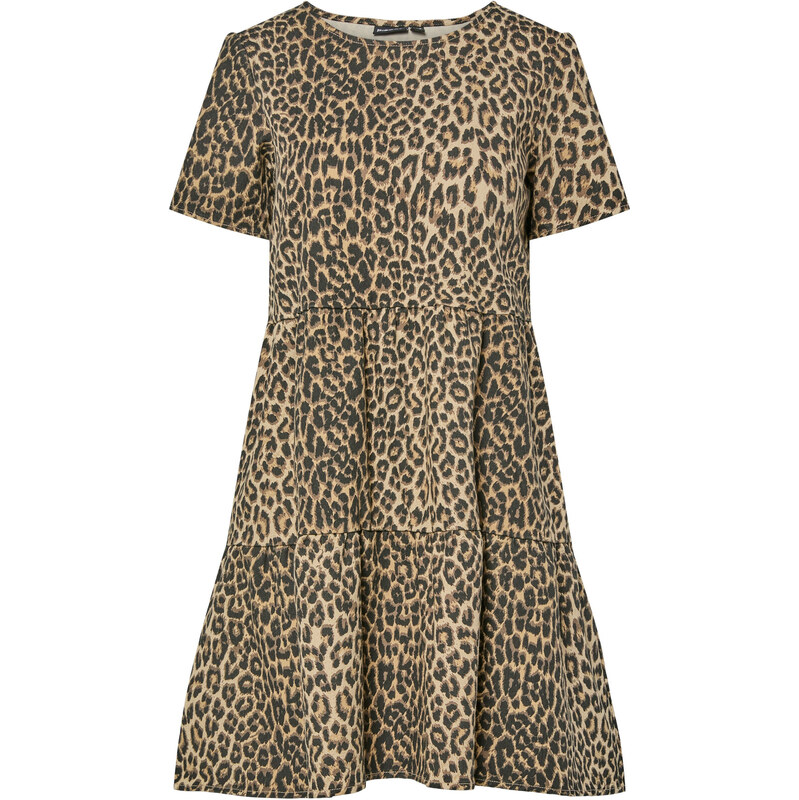PIECES Šaty PCSalume hnědá / šedobéžová / černá / offwhite 105474383