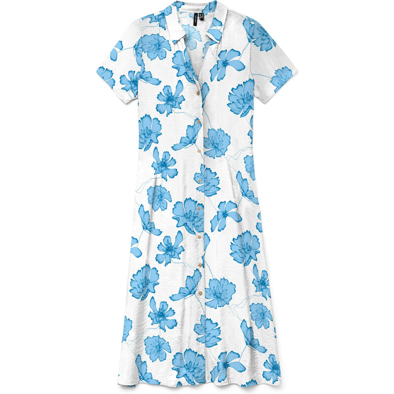 VERO MODA Košilové šaty VMJOSIE modrá / světlemodrá / bílá