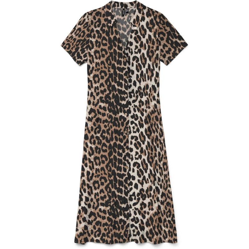 VERO MODA Košilové šaty VMJOSIE krémová / světle hnědá / černá