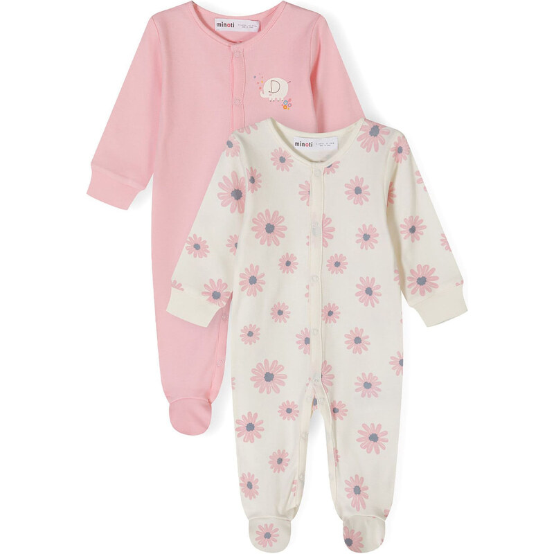 MINOTI Dupačky/body pink / bílá