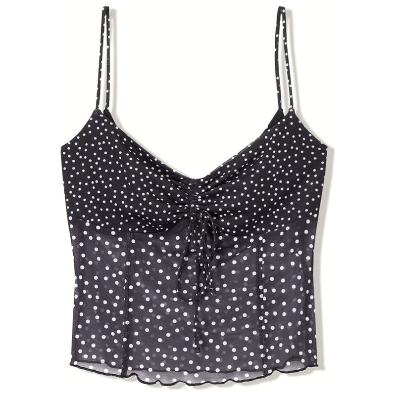 Bershka Top černá / bílá