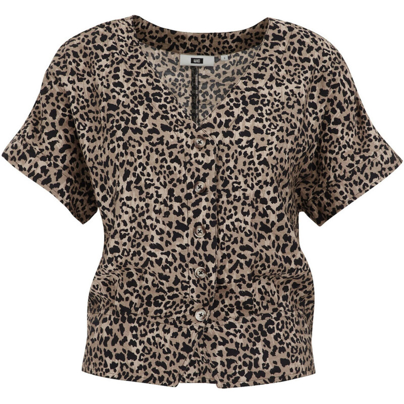 WE Fashion Tričko béžová / světle hnědá / černá 105479549