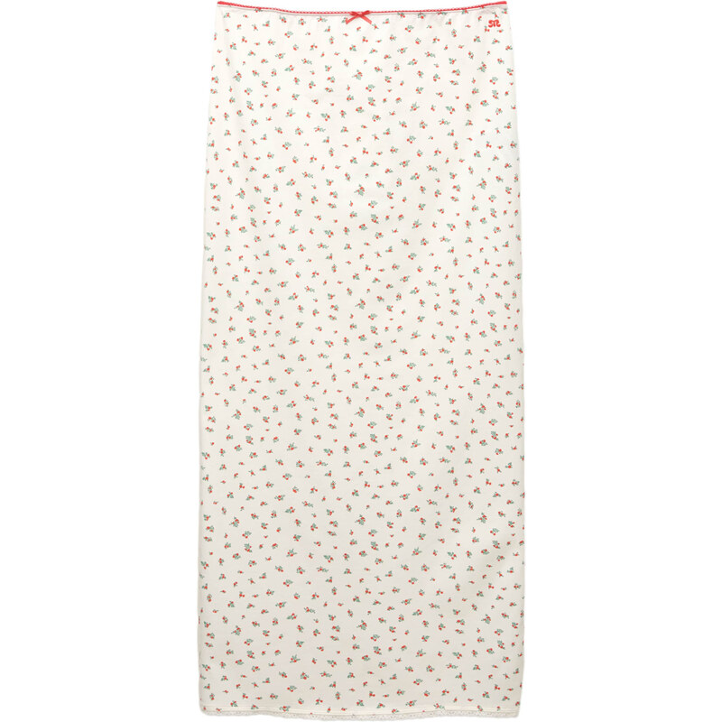 Pull&Bear Sukně světle béžová / jedle / červená 109393179