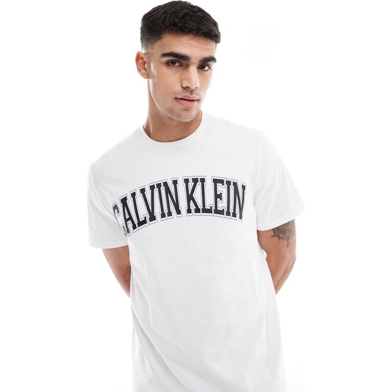 Calvin Klein Jeans varsity logo t-shirt in white