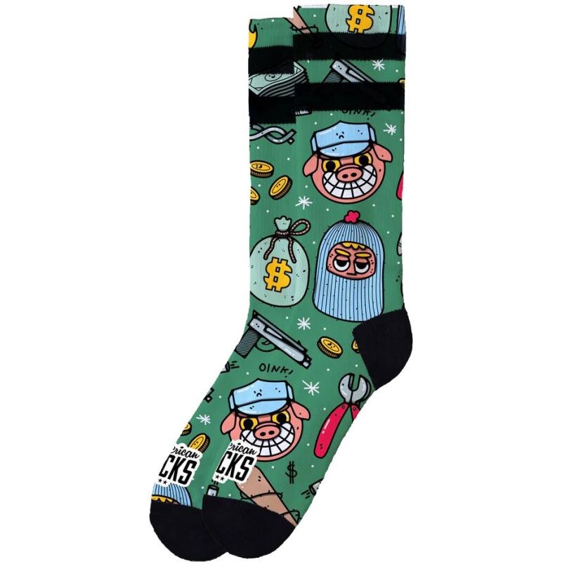 PONOŽKY AMERICAN SOCKS Heist Havoc - zelená - 105455771