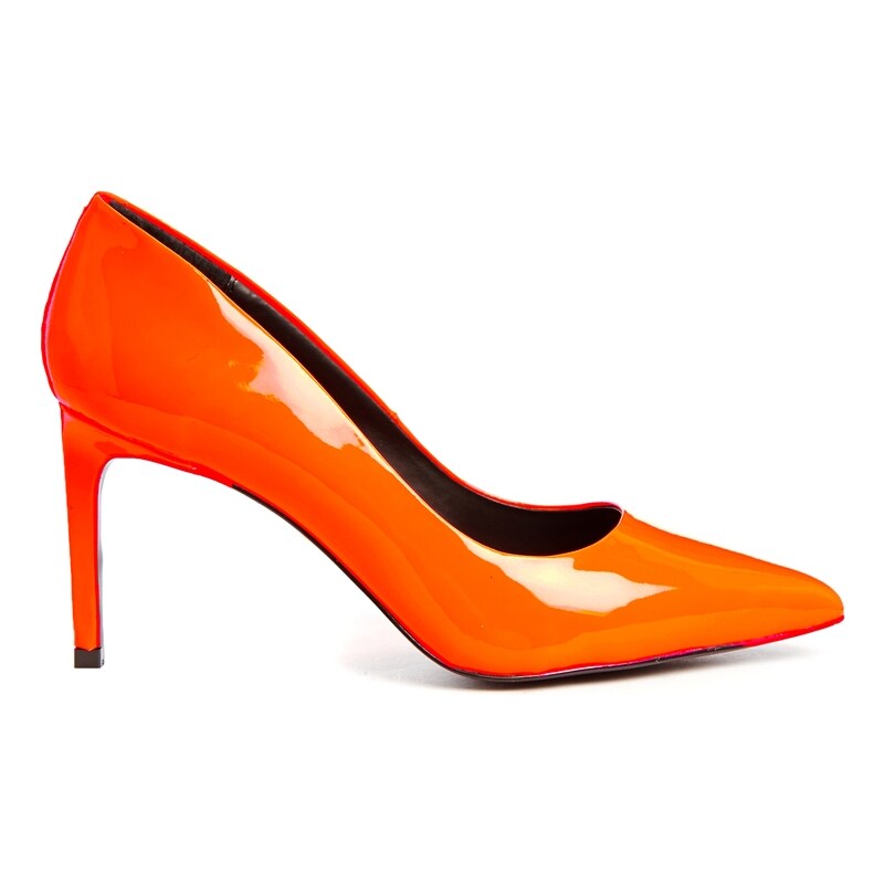 KG Kurt Geiger KG by Kurt Geiger Bea Patent Orange Heeled Court Shoes - Orange