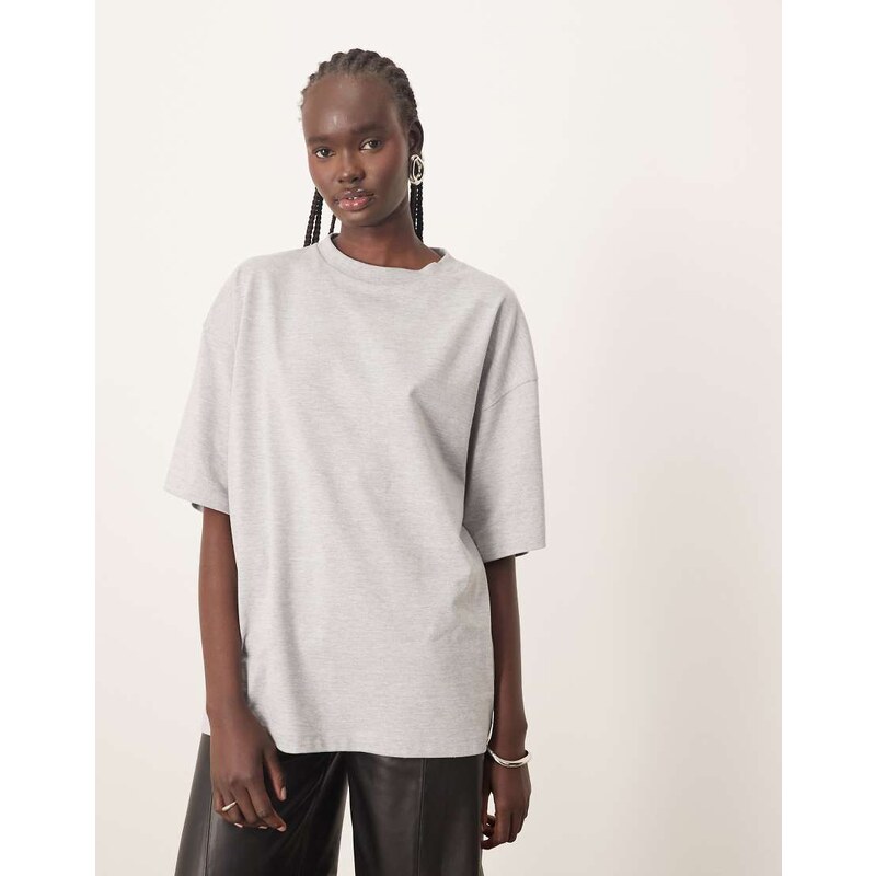 ARRANGE oversized premium heavy weight t-shirt in grey marl