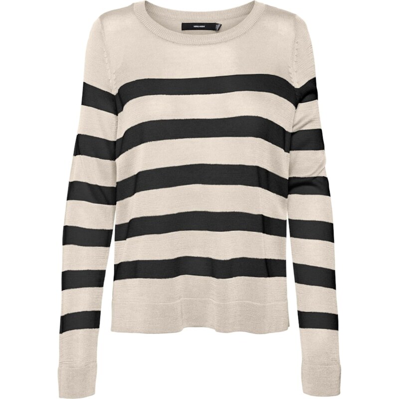 VERO MODA Svetr VMNOVA krémová / černá 104654724