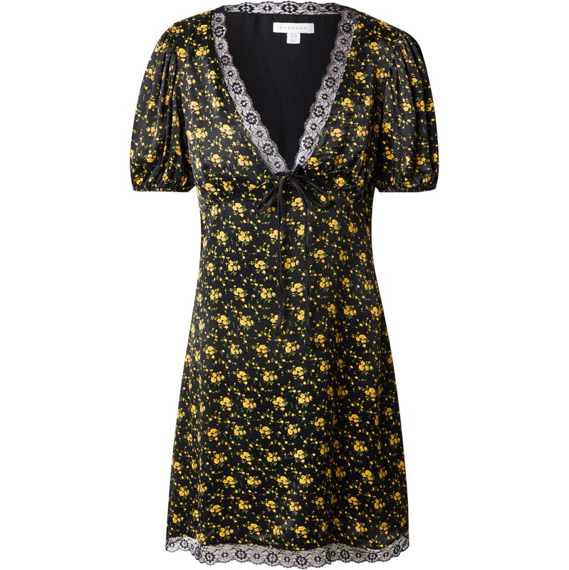 TOPSHOP Šaty žlutá / zelená / černá