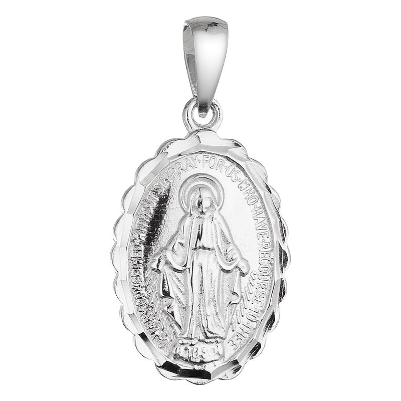 Stříbrný přívěsek madailonek Madonka 64090