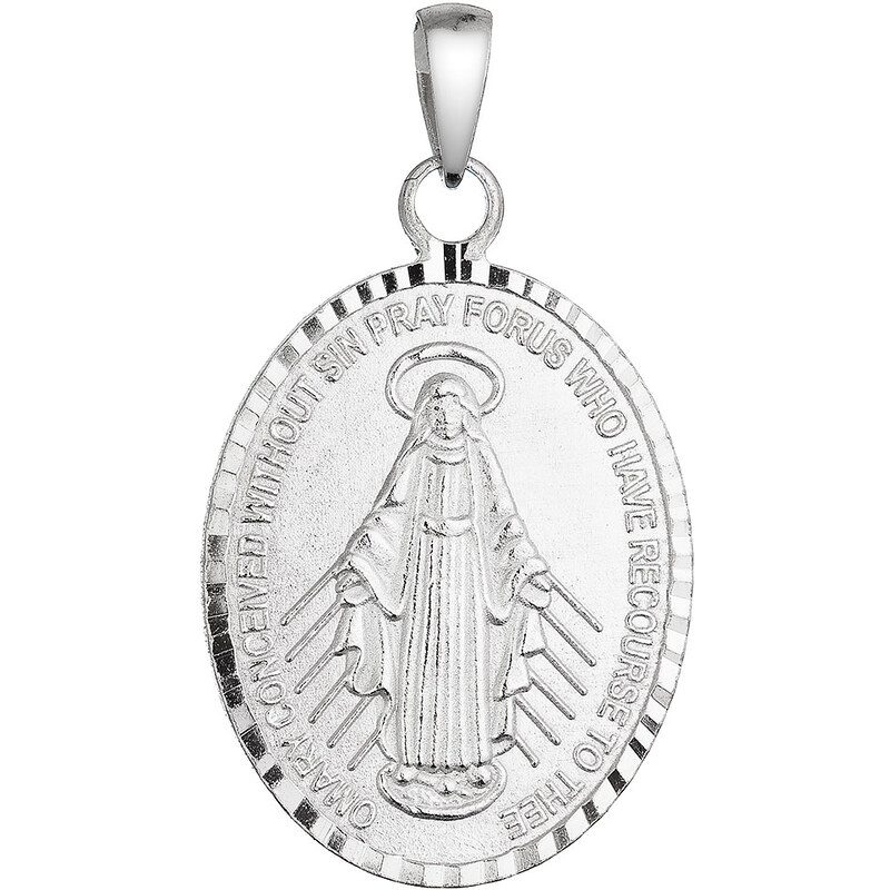Stříbrný přívěsek madailon Madonka 64089