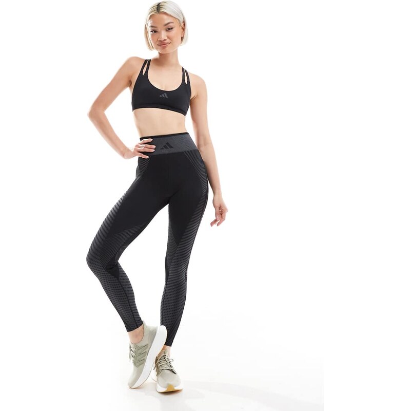 adidas performance adidas Training seamless 7/8 leggings in black 105505849