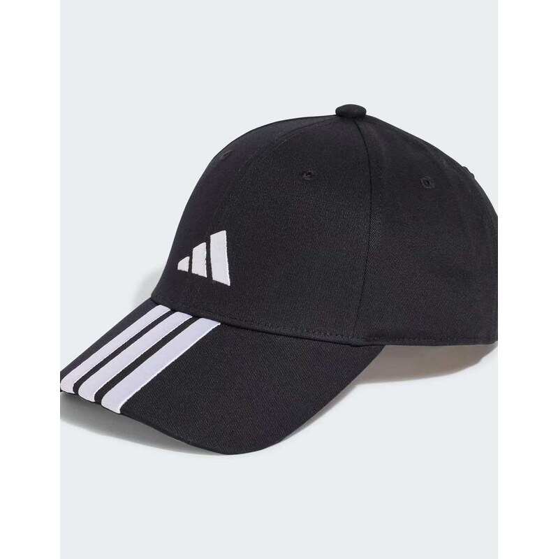 adidas performance 3-stripes new logo baseball cap in black / white 115503643