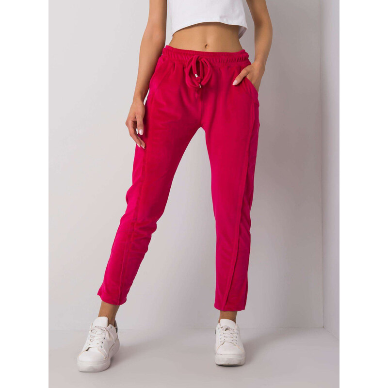 RUE PARIS Tmavě růžové dámské tepláky --pink Tmavě růžová 57754953