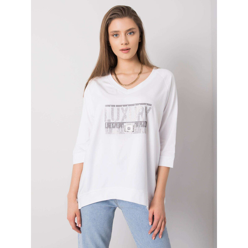 RELEVANCE Bílé dámské tričko LUXURY -white Bílá 85870235