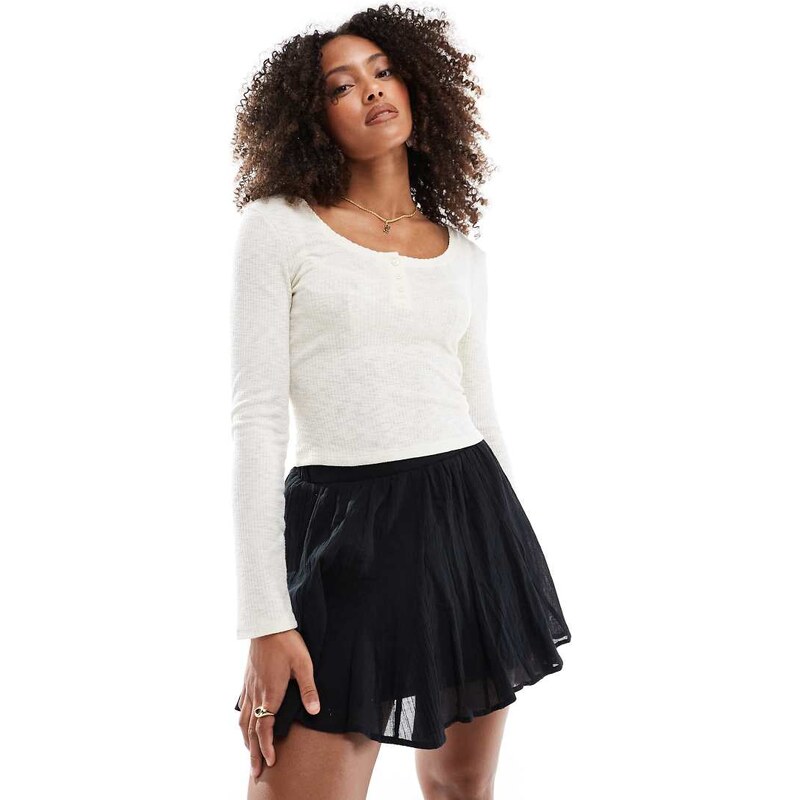 ASOS DESIGN cotton godet mini skirt in black 105518494