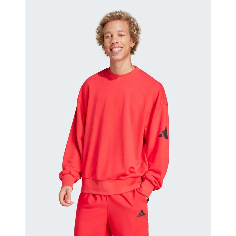 adidas performance Essentials loose fit 3 bar logo sweatshirt in