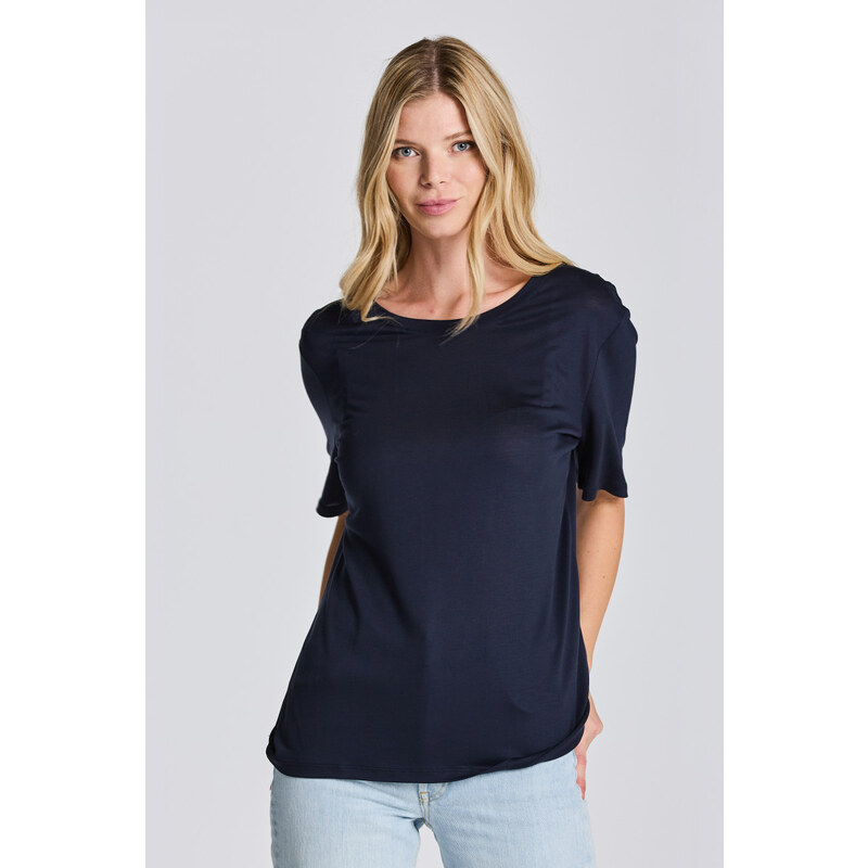 TRIČKO GANT REL DRAPED SS T-SHIRT EVENING BLUE 89868534