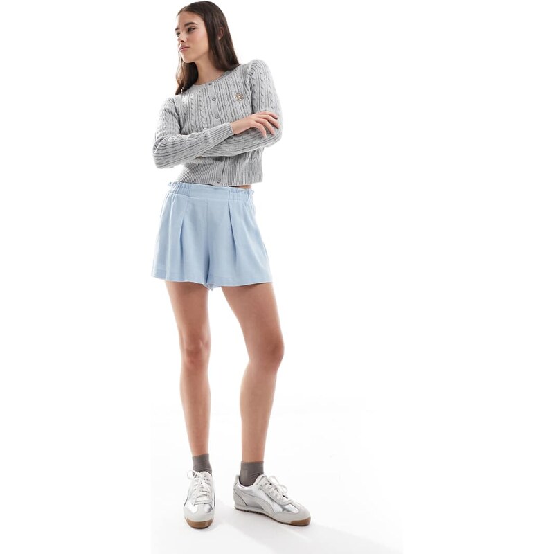 ASOS DESIGN linen look co-ord shorts in blue 113261599