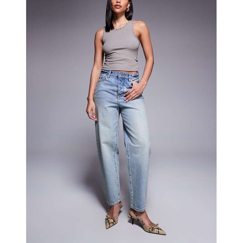 Armani Exchange carrot tapered jeans in light blue 105518575