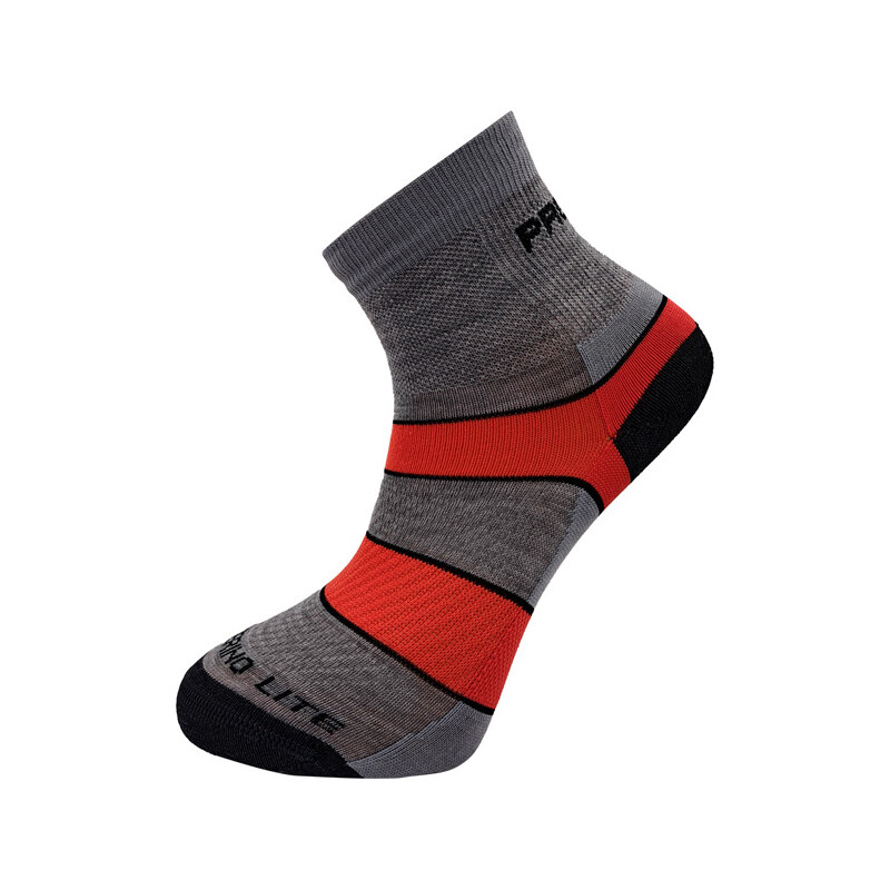 Unisex outdoorové ponožky PROGRESS Trail Merino šedá/červená 117114179