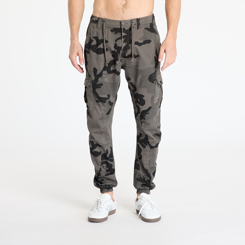 Kalhoty Urban Classics Camo Cargo Jogging Pants Camo Grey S
