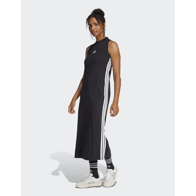 adidas performance Essentials 3-stripes long racerback dress in