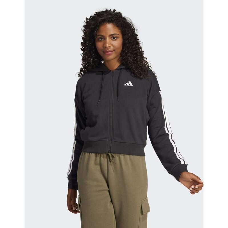 adidas performance Essentials 3-stripes french terry full-zip hoodie 115495592