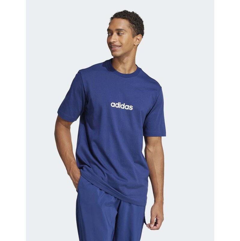 adidas performance Essentials linear single jersey tee in dark