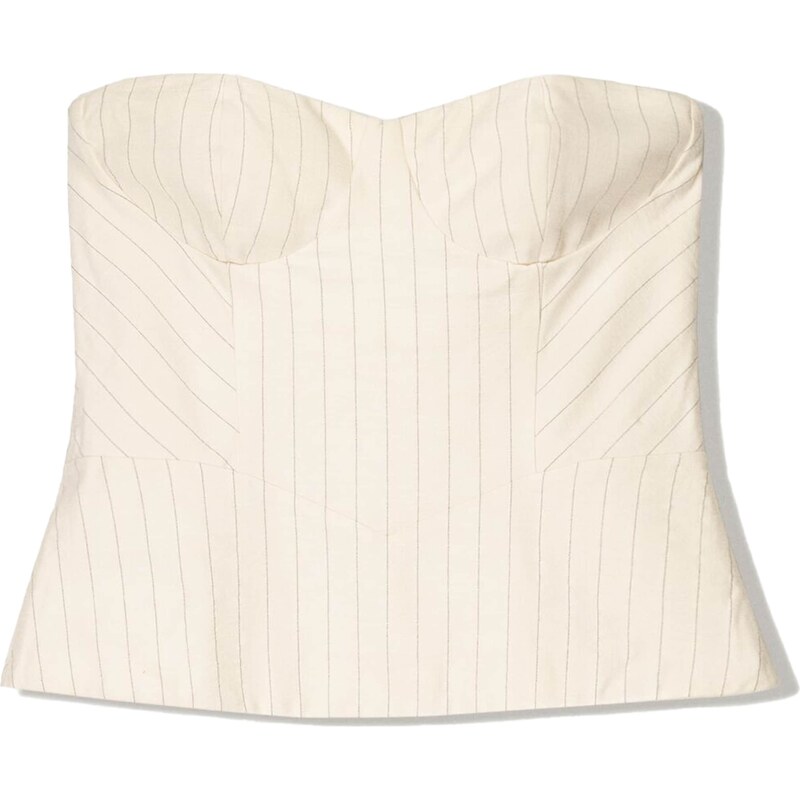 Bershka Top béžová / šedá