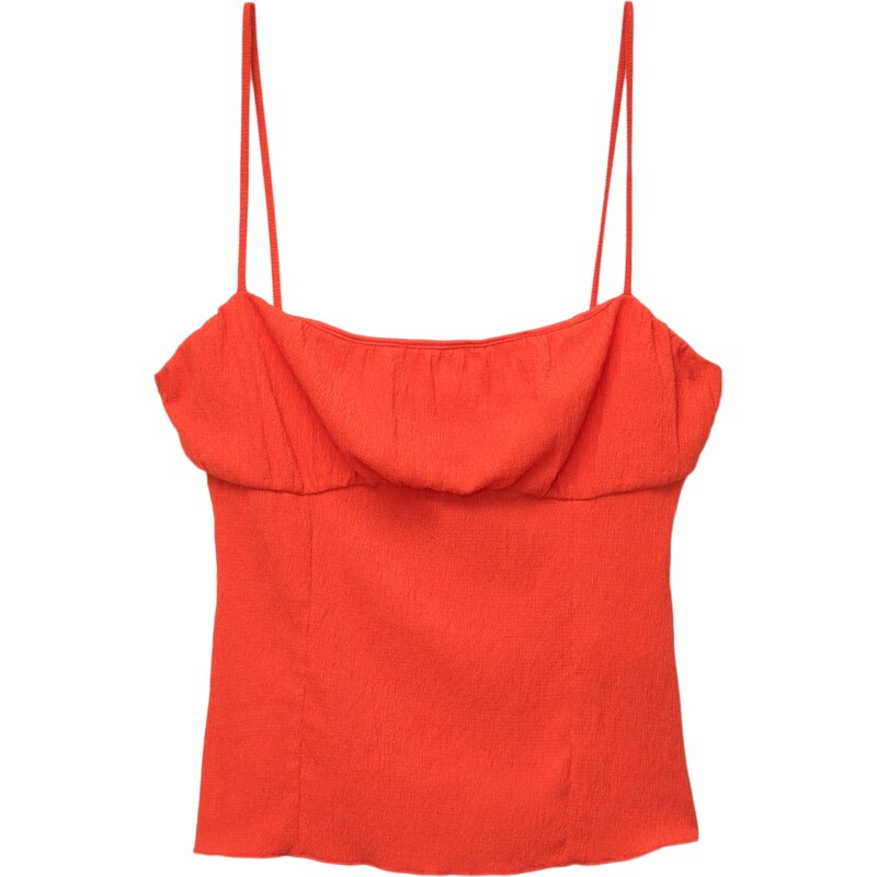 Pull&Bear Top tmavě oranžová
