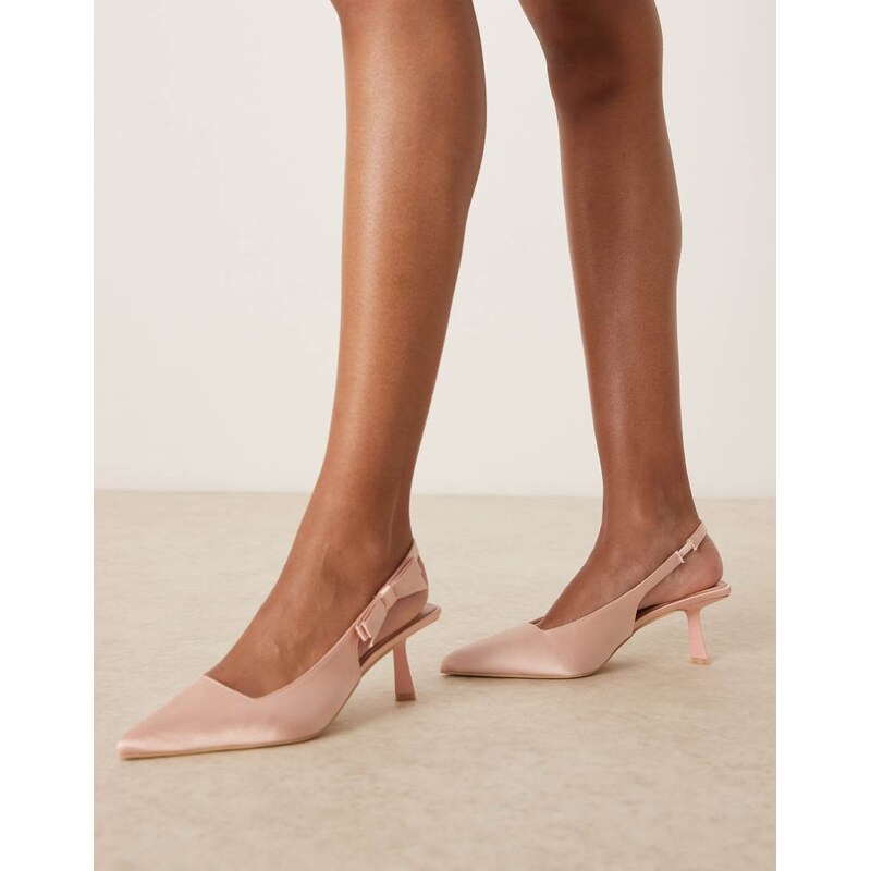 Be Mine bridal Almeria slingback heeled pumps with bow detail in