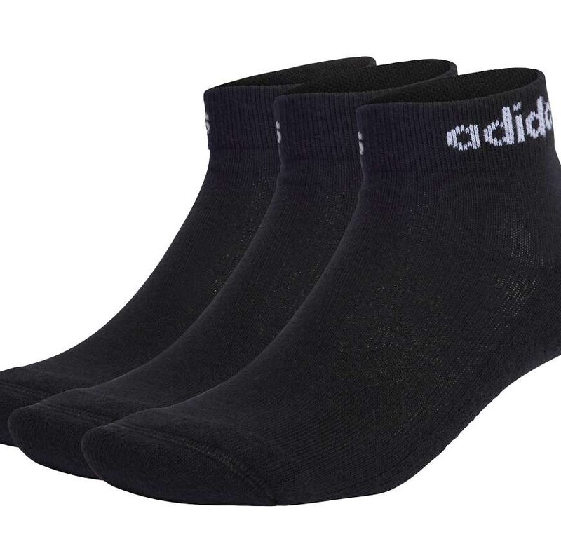 adidas performance Linear ankle cushioned socks 3 pairs in black and 110638934