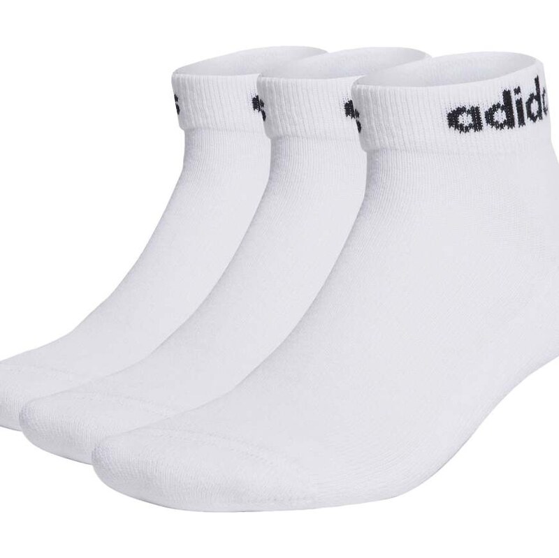 adidas performance Linear ankle cushioned socks 3 pairs in white and 113262007