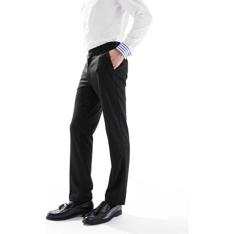 ASOS DESIGN smart slim fit trousers in black