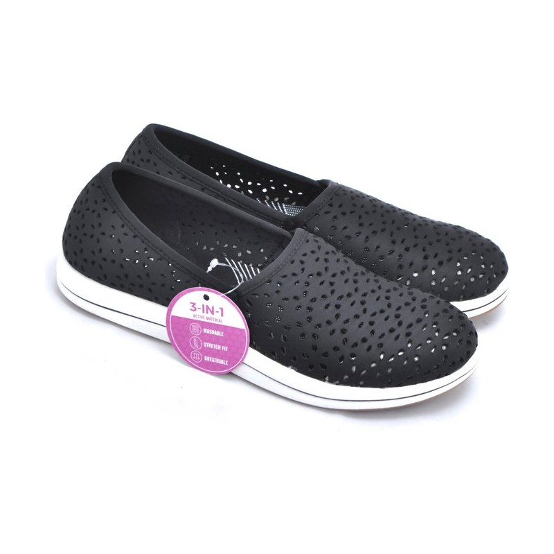 Letní perforované slipperky Clarks 26177665 černá 105561982