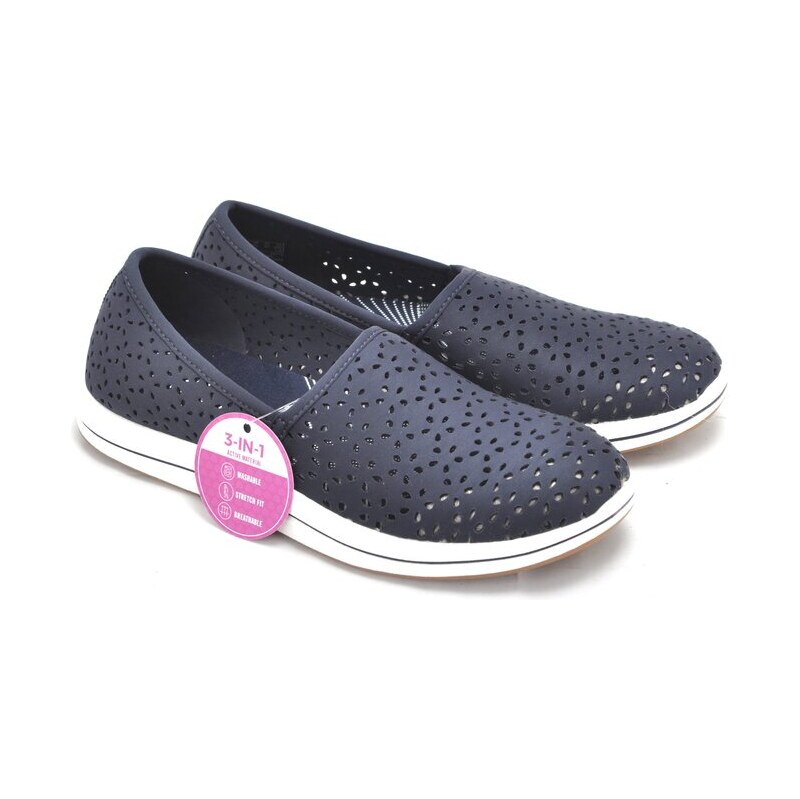Letní perforované slipperky Clarks 26172506 modrá 105565903