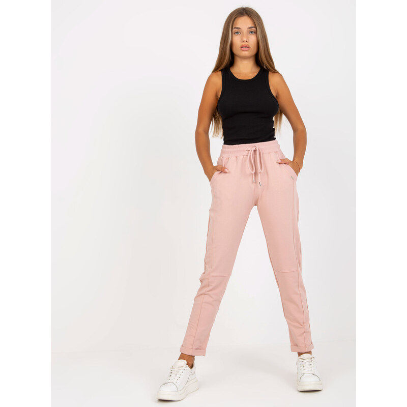 RELEVANCE Světle růžové tepláky RV-DR-7517.22-light pink