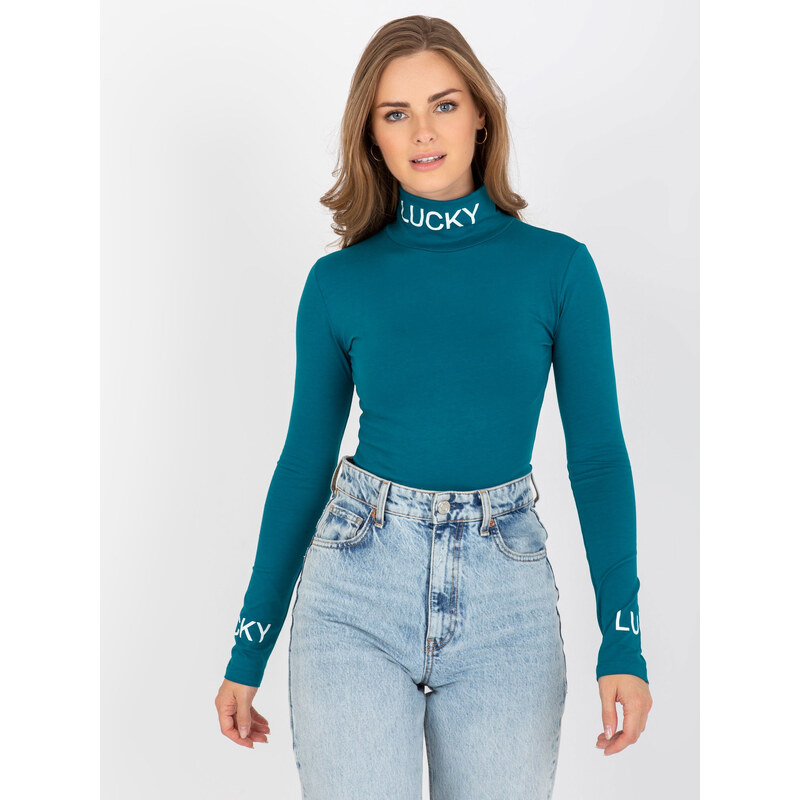 BASIC Modrý rolák s nápisy LUCKY --sea Tyrkysová 85876330