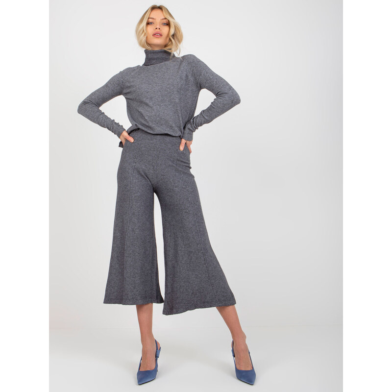 COCO ANGELO Tmavě šedé široké kalhoty --dark grey Šedá 85878201