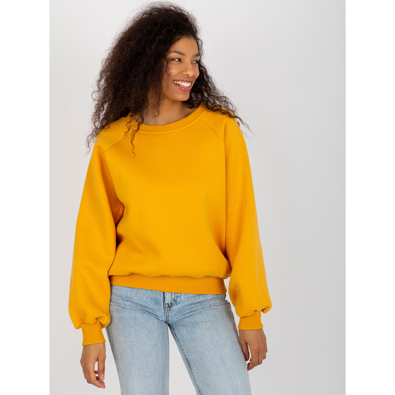 BASIC Žlutá oversize mikina -dark yellow 85878376