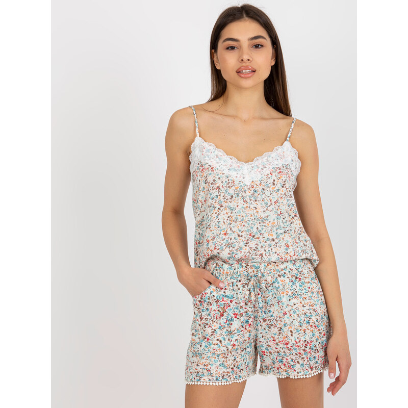 BASIC Lehký květinový top s krajkou --print Květinový vzor 115137362