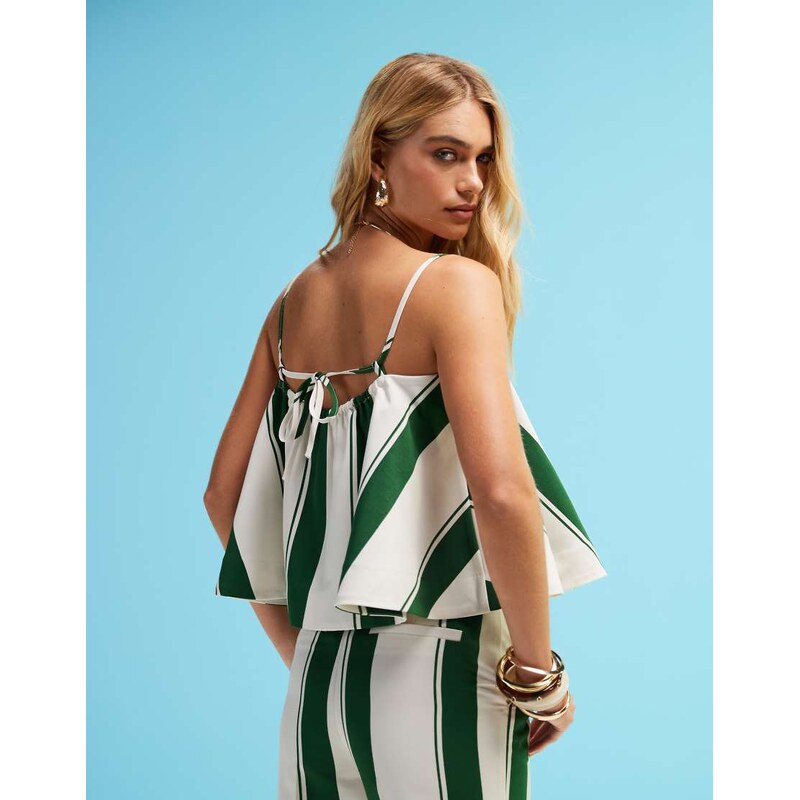 ASOS DESIGN tailored bandeau co-ord top in deckchair stripe-Multi 105568715