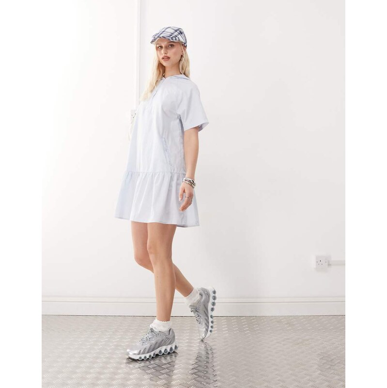 COLLUSION hooded sports mini dress-Blue 105572222