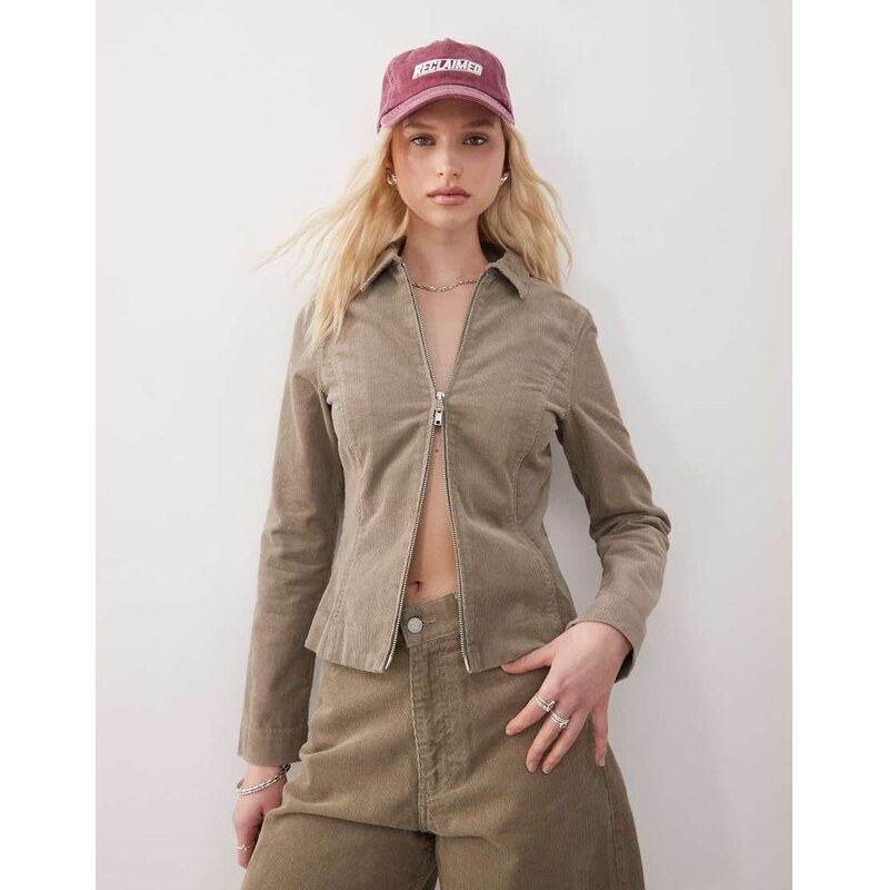 Weekday co-ord corduroy fitted jacket in brown 105572382