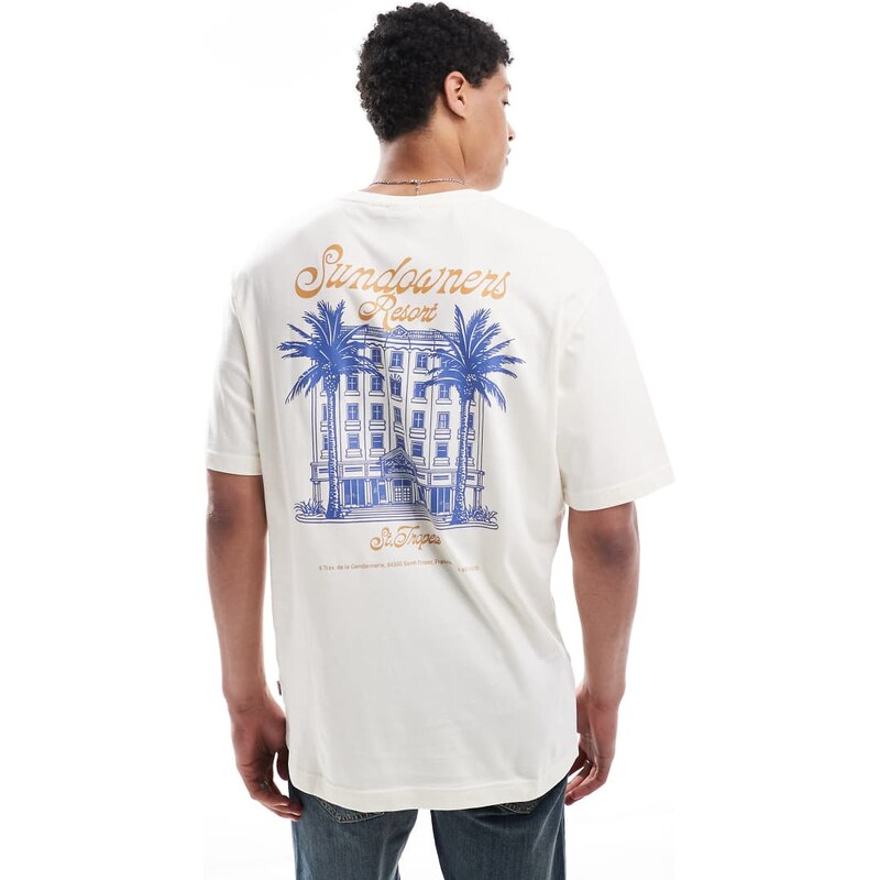 ONLY & SONS oversized fit t-shirt with resort back print in