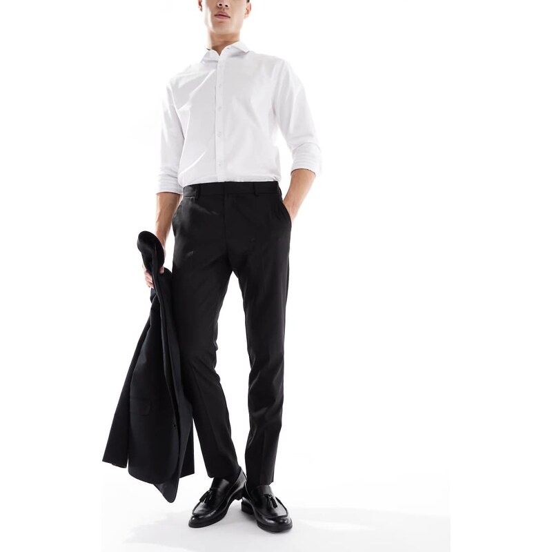 ASOS DESIGN smart skinny fit trousers in black
